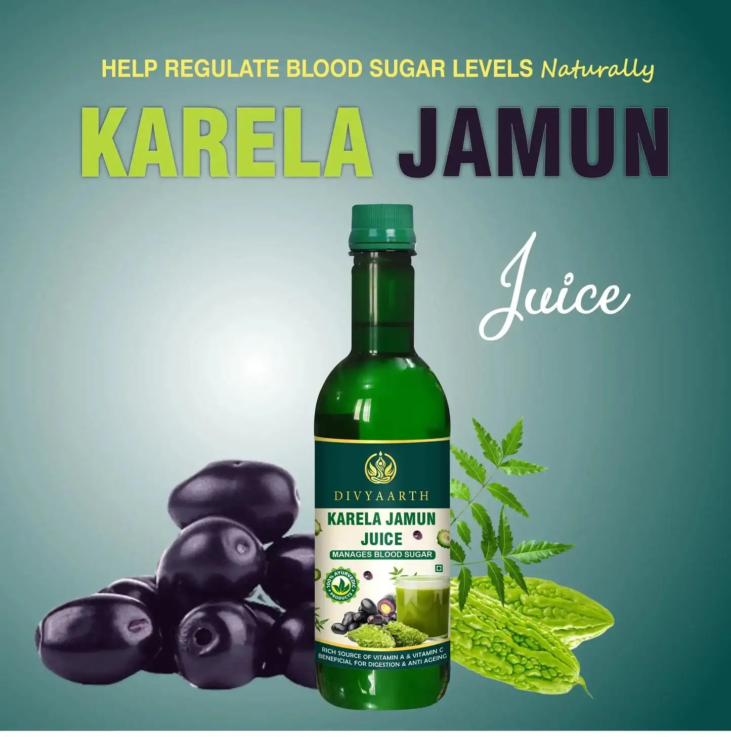 Karela Jamun Juice - 500ml - Divyaarth